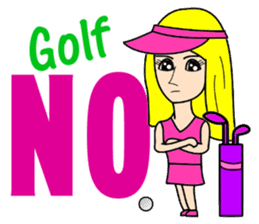 Blonde playing golf sticker #10353730