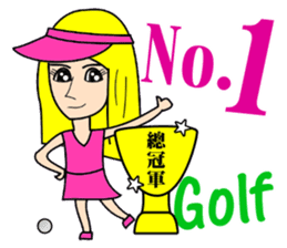 Blonde playing golf sticker #10353758