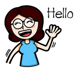 Glasses Blue Girl sticker #10355560