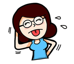 Glasses Blue Girl sticker #10355561