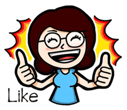 Glasses Blue Girl sticker #10355565