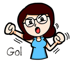 Glasses Blue Girl sticker #10355570