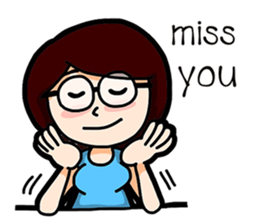 Glasses Blue Girl sticker #10355571