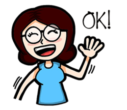 Glasses Blue Girl sticker #10355576