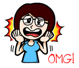 Glasses Blue Girl sticker #10355577