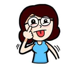 Glasses Blue Girl sticker #10355578