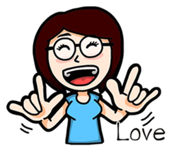 Glasses Blue Girl sticker #10355580