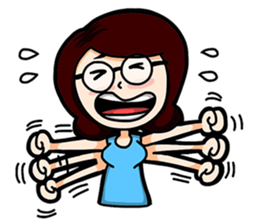 Glasses Blue Girl sticker #10355586