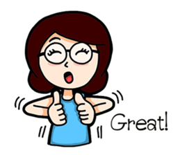 Glasses Blue Girl sticker #10355587