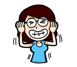 Glasses Blue Girl sticker #10355591