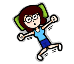 Glasses Blue Girl sticker #10355592