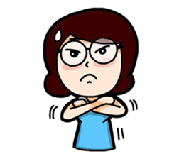 Glasses Blue Girl sticker #10355595