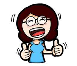 Glasses Blue Girl sticker #10355597