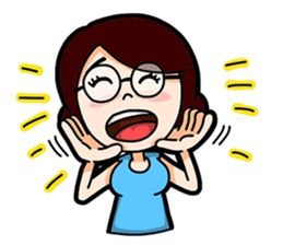 Glasses Blue Girl sticker #10355598