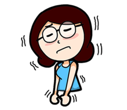 Glasses Blue Girl sticker #10355599