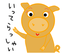 Black Pig Of Chelsea2 I Love Chatting By Crayons And Pencils Sticker