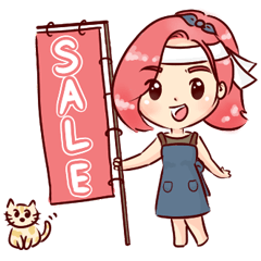 happy seller online & a little cat