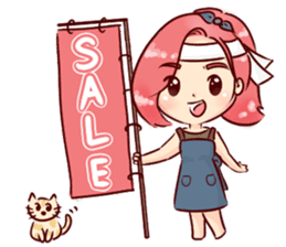 happy seller online & a little cat sticker #10365675