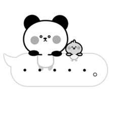 hiding panda and piyosuke in balloons sticker #10368894