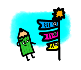 Mr pencil and Ms eraser sticker #10370383