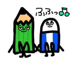 Mr pencil and Ms eraser sticker #10370385