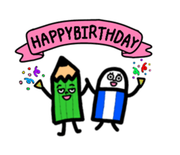 Mr pencil and Ms eraser sticker #10370388