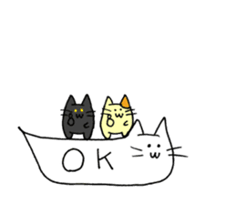 Balloon cat and Kuro and Buchi sticker #10371360