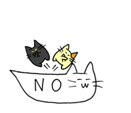 Balloon cat and Kuro and Buchi sticker #10371361
