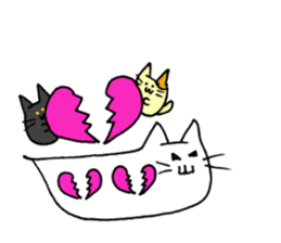Balloon cat and Kuro and Buchi sticker #10371367