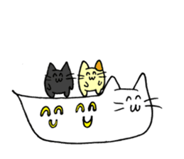 Balloon cat and Kuro and Buchi sticker #10371376