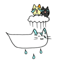 Balloon cat and Kuro and Buchi sticker #10371378