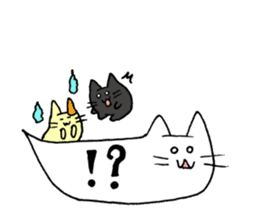 Balloon cat and Kuro and Buchi sticker #10371380