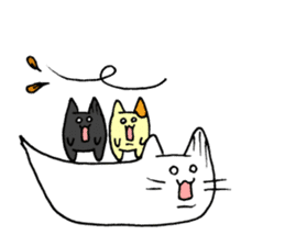 Balloon cat and Kuro and Buchi sticker #10371381
