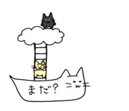 Balloon cat and Kuro and Buchi sticker #10371384