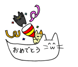 Balloon cat and Kuro and Buchi sticker #10371398