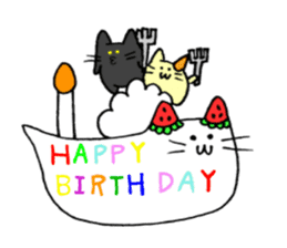 Balloon cat and Kuro and Buchi sticker #10371399