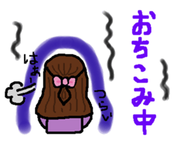 Girl and white cat sticker #10373729