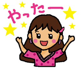 Girl and white cat sticker #10373730