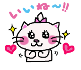 Girl and white cat sticker #10373735