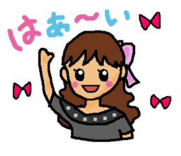 Girl and white cat sticker #10373737