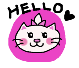 Girl and white cat sticker #10373748