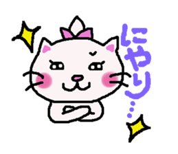 Girl and white cat sticker #10373751