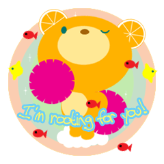 Cheering orange bear!!