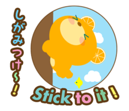 Cheering orange bear!! sticker #10374204