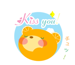 Cheering orange bear!! sticker #10374214