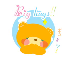 Cheering orange bear!! sticker #10374215