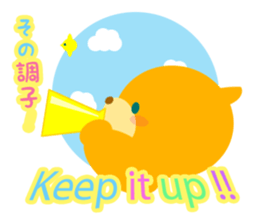 Cheering orange bear!! sticker #10374224