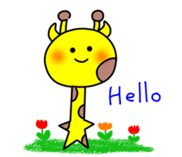 The cute giraffe which can laugh sticker #10375028