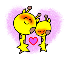 The cute giraffe which can laugh sticker #10375034