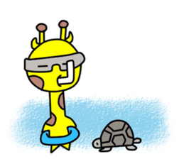 The cute giraffe which can laugh sticker #10375039